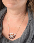 Hornitos Poppy Jasper Necklace | Purple Garnet Saucer Beads | Suspended Gemstone Pendant | One of a Kind | Handmade Sterling Silver