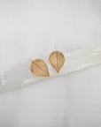Pressed Leaf Dangle Earrings