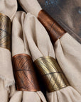 Leaf Impression Napkin Ring Set | Set of 4, Brass or Copper