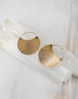 Hydrangea Crescent Earrings | Botanical Flower Impression | Handmade Sterling Silver or Brass Dangle Earrings