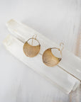 Hydrangea Crescent Earrings | Botanical Flower Impression | Handmade Sterling Silver or Brass Dangle Earrings
