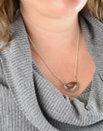Laguna Lace Agate Necklace | Faceted Brass Beads | One of a Kind Gemstone Pendant | Handmade Sterling Silver