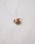 Hydrangea Flower Impression Necklace | Botanical Pendant Necklace | Handmade Sterling Silver Necklace