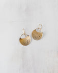 Hydrangea Crescent Earrings | Botanical Flower Impression | Handmade Sterling Silver or Brass Dangle Earrings