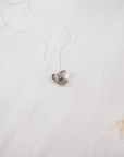 Hydrangea Flower Impression Necklace | Botanical Pendant Necklace | Handmade Sterling Silver Necklace