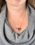 Laguna Lace Agate Necklace | Faceted Brass Beads | One of a Kind Gemstone Pendant | Handmade Sterling Silver