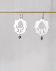 Wander With Me Earrings, Sterling Silver Pierced Botanical Dangle, Turquoise
