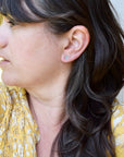 Canyon Starflower Studs, Small Pointed Five Petal Earrings, Sterling Silver or Brass