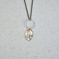 Hydrangea Moon Necklace: Sterling Silver or Brass