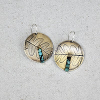 Centered Fern Earring: Brass or Sterling Silver