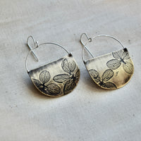 Hydrangea Basket Earring: Brass or Sterling Silver