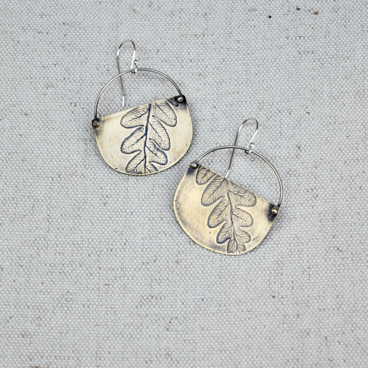 Fern Basket Earring: Sterling Silver or Brass