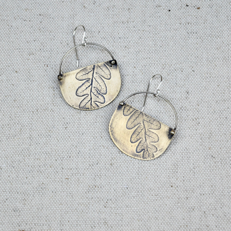 Fern Basket Earring: Sterling Silver or Brass