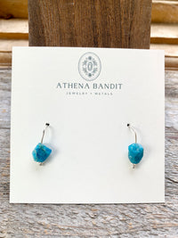 Raw Gemstone Droplet Earrings | Handmade Sterling Silver | Artisan Birthstone Earrings