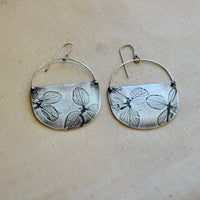 Hydrangea Basket Earring: Brass or Sterling Silver