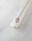 Leaf Necklace Silver | Botanical Leaf Impression | Handmade Sterling Silver Delicate Nature Necklace