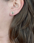 Canyon Blossom Studs, Five Petal Flower Earrings, Sterling Silver or Brass