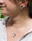 Hydrangea Floral Stud Earrings | Botanical Flower Impression | Handmade Sterling Silver Post Earrings