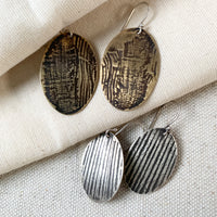 Woodland Ovals: Brass or Sterling Silver