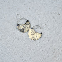 Fern Crescent Earring: Sterling Silver or Brass
