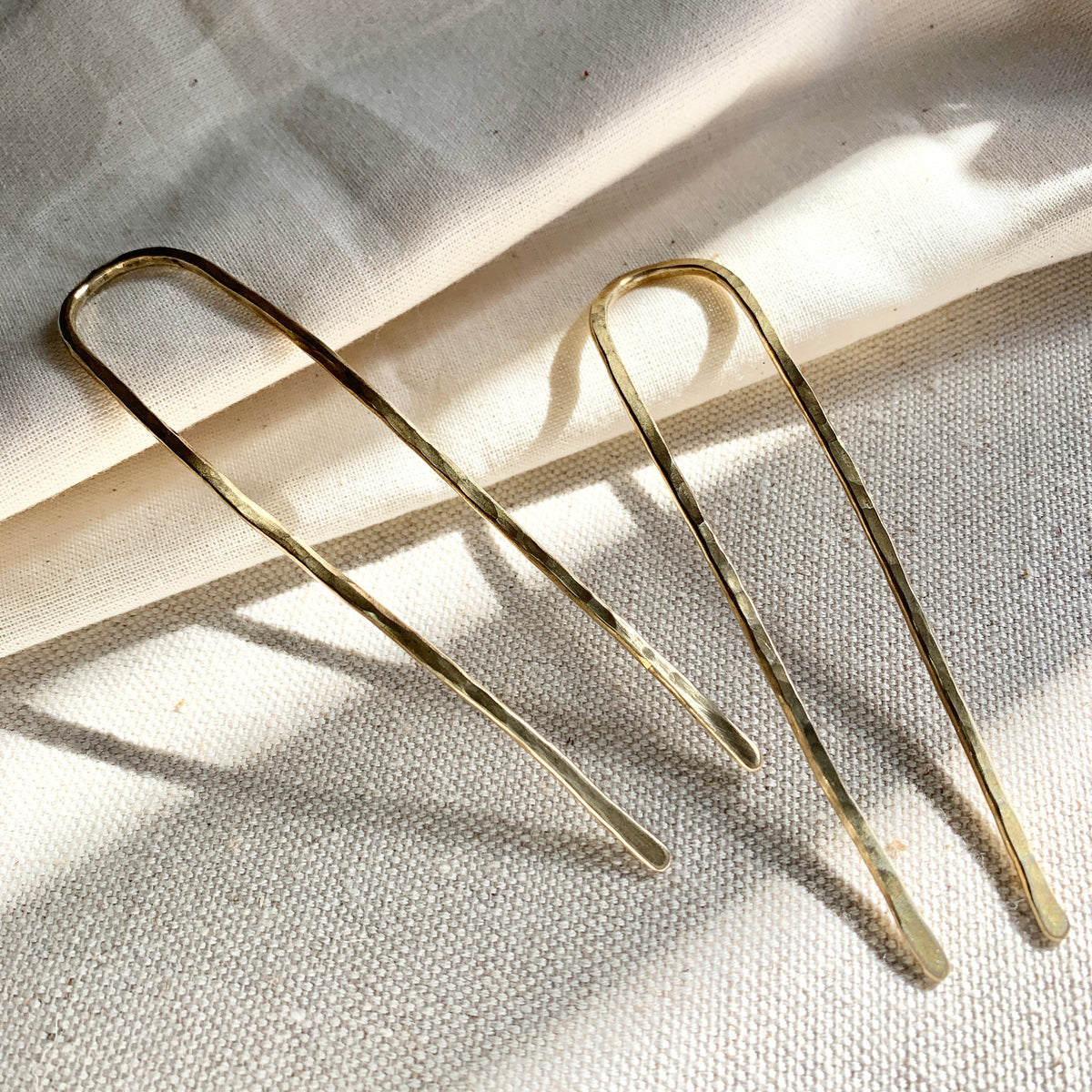 Hammered French Hair Pin Set