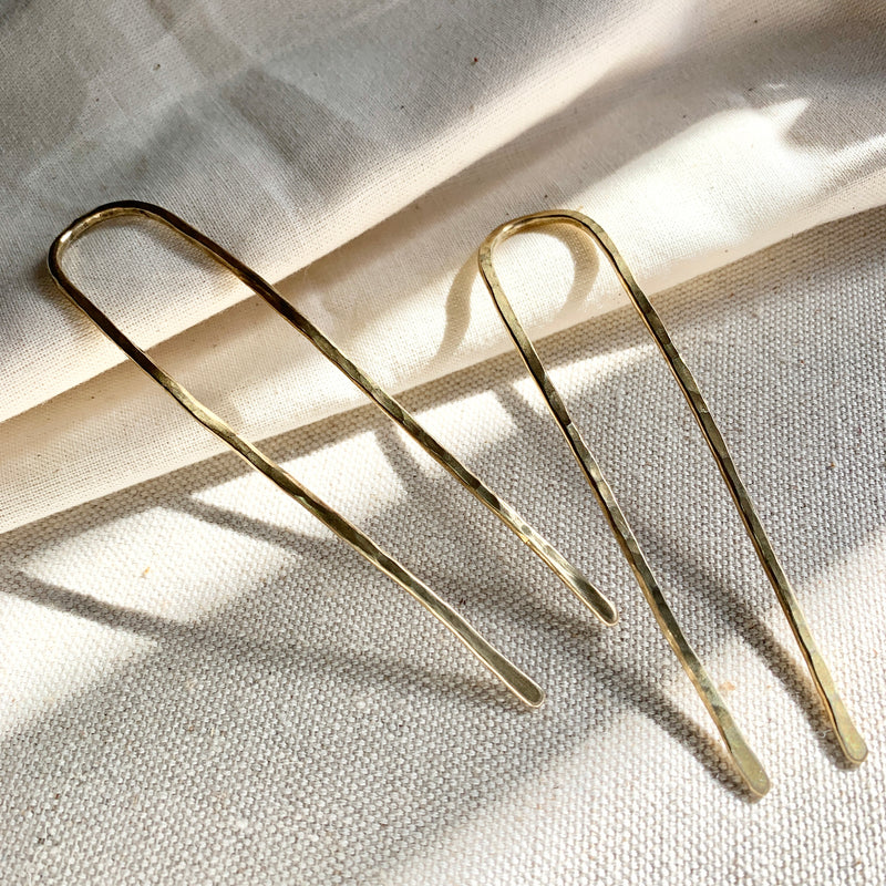 Hammered French Hair Pin Set