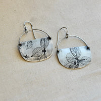 Hydrangea Basket Earring: Brass or Sterling Silver