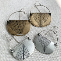 Leaf Basket Earring: Brass or Sterling Silver