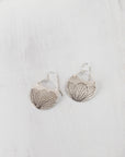 Hydrangea Crescent Earrings | Botanical Flower Impression | Handmade Sterling Silver or Brass Dangle Earrings