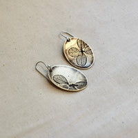 Hydrangea Ovals : Brass or Sterling Silver