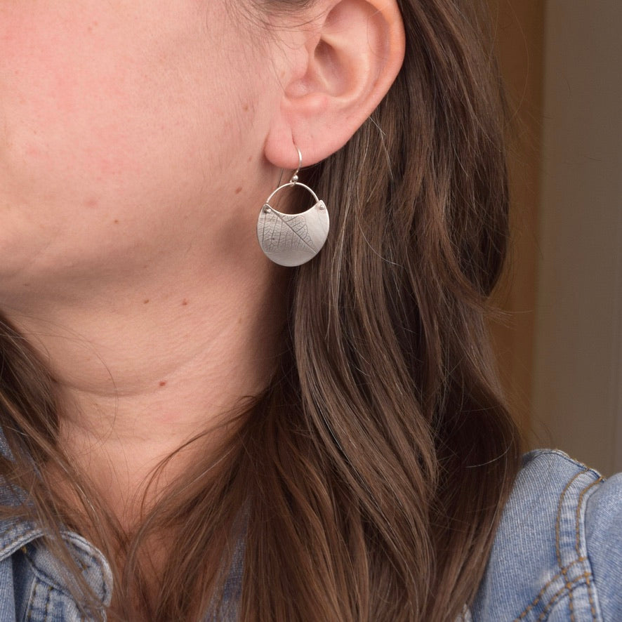 Turning Leaf Crescent Earrings