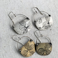Hydrangea Basket Earring: Brass or Sterling Silver