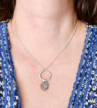 Gathered Petal Pendant Necklace | Botanical Hydrangea Impression | Handmade Sterling Silver Brass Copper Necklace