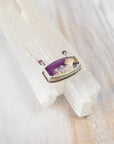 Purple Plume Agate Statement Necklace with AAALepidolite Strand