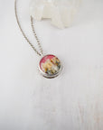 Pink Plume Agate Necklace | One of a Kind Hammered Bezel | Handmade Sterling Silver Gemstone Necklace