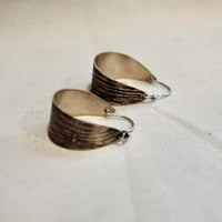 Woodland Hoop Earring: Brass or Sterling Silver