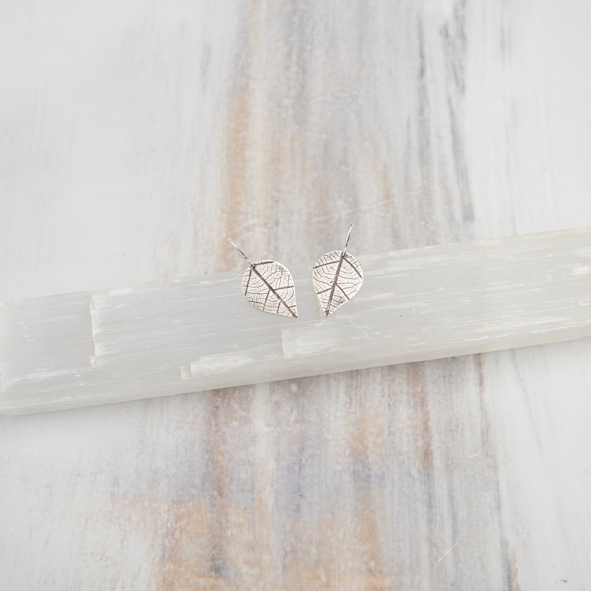 Pressed Leaf Dangle Earrings