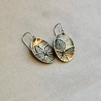 Hydrangea Ovals : Brass or Sterling Silver