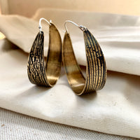 Woodland Hoop Earring: Brass or Sterling Silver