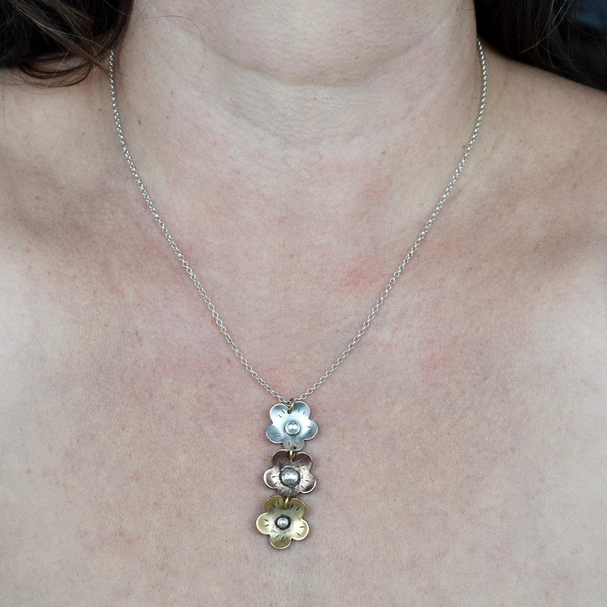 Canyon Flower Cluster Drop Necklace