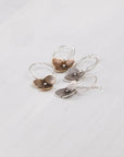 Hydrangea Floral Dangle Earrings| Botanical Flower Impression| Handmade Sterling Silver Earrings