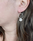 Canyon Moon Blossom Earrings, Botanical Dangle, Sterling Silver or Mixed Metal