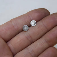 Leaf Impression Studs in Sterling Silver