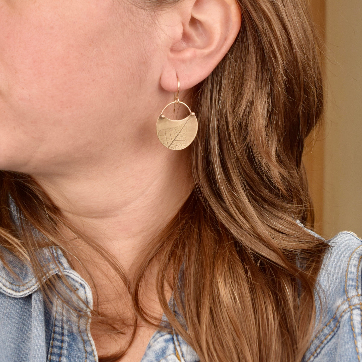 Turning Leaf Crescent Earrings