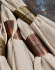 Leaf Impression Napkin Ring Set | Set of 4, Brass or Copper