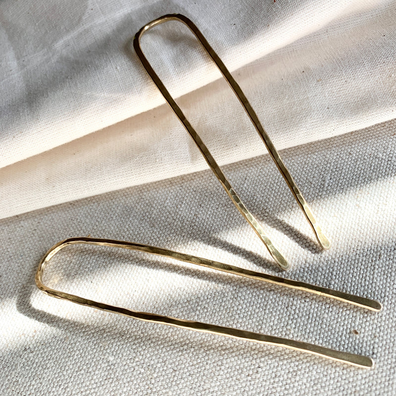 Hammered French Hair Pin Set