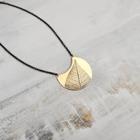 Turning Leaf Crescent Necklace