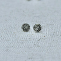 Leaf Impression Studs in Sterling Silver
