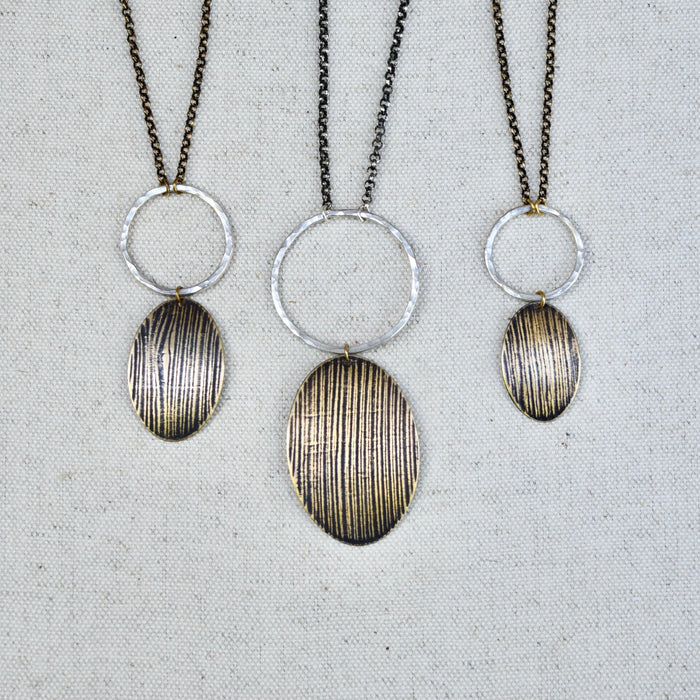 Woodland Moon Necklace: Sterling Silver or Brass