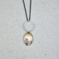 Hydrangea Moon Necklace: Sterling Silver or Brass